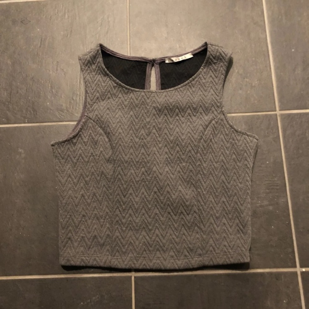 Gray Textured Tank Top